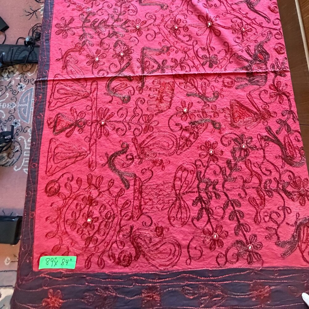 Vintage Indian Embroidered Tapestry